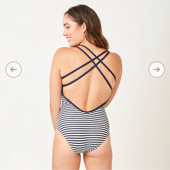 Carve Designs Beacon One-Piece Swimsuit - Navy & White - Picture 3 of 5